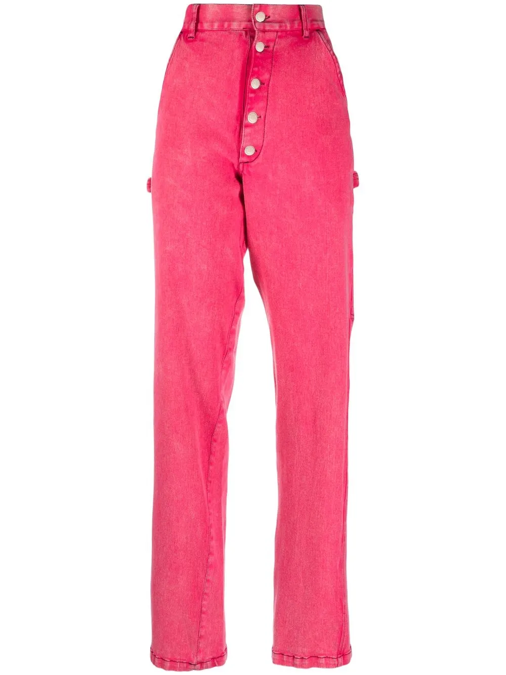 

DES PHEMMES embellished-logo straight-leg jeans - Pink