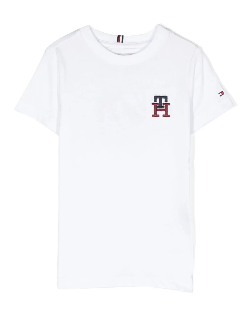 

Tommy Hilfiger Junior playera con logo bordado - Blanco