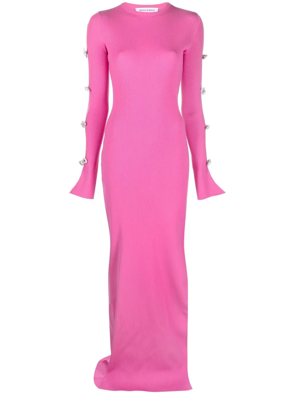 

MACH & MACH ribbed-knit maxi dress - Pink