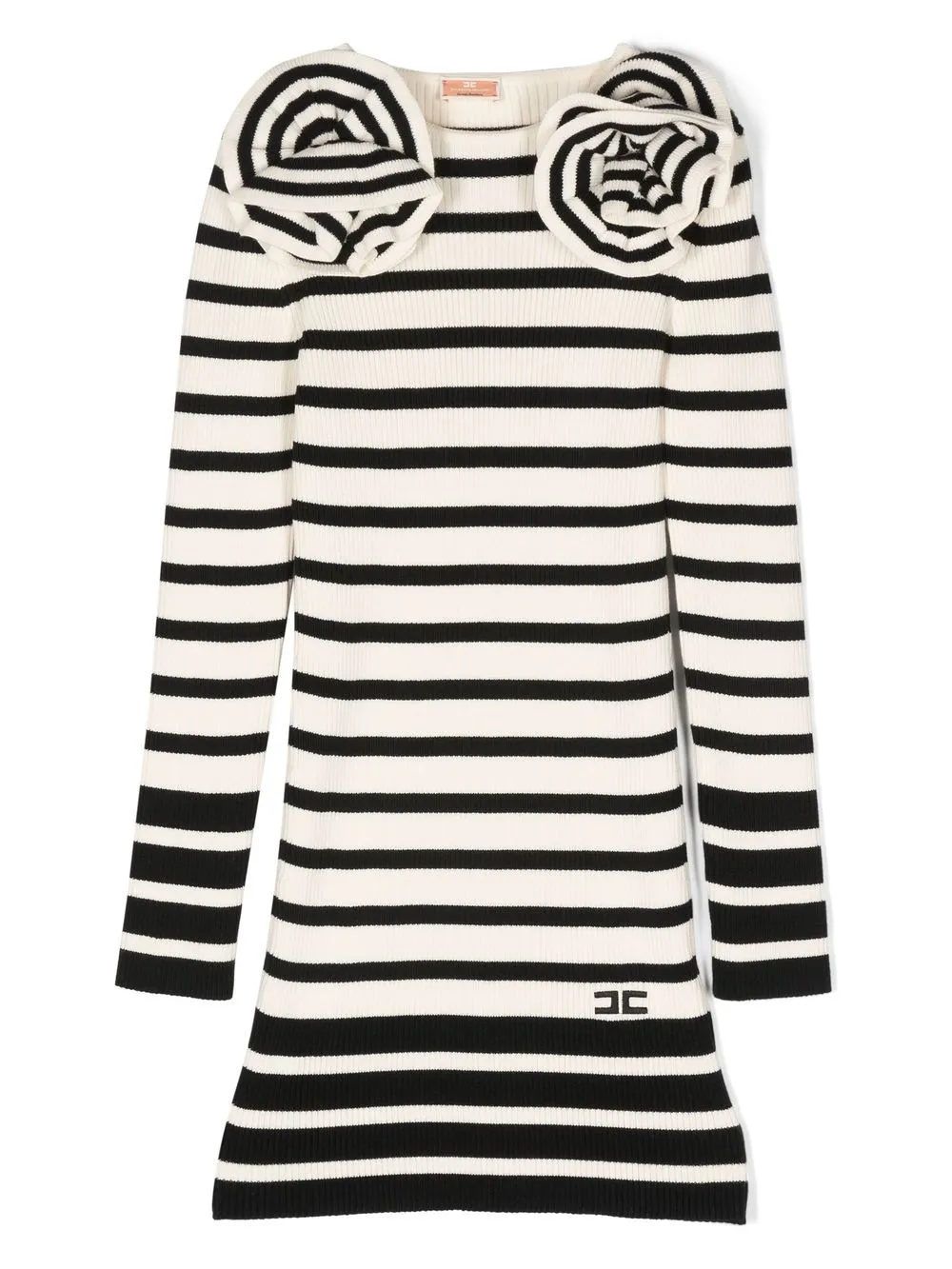 

Elisabetta Franchi La Mia Bambina ribbed-knit striped jumper dress - Black