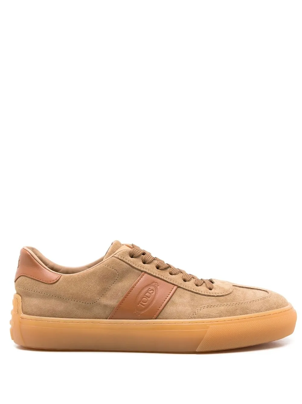 

Tod's suede logo-stamp trainers - Brown