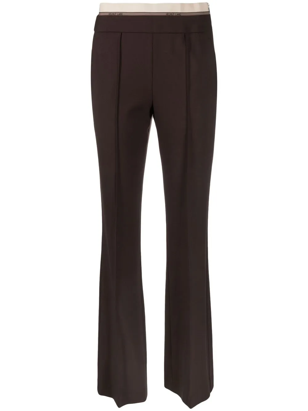 

Helmut Lang logo-waistband tailored trousers - Brown