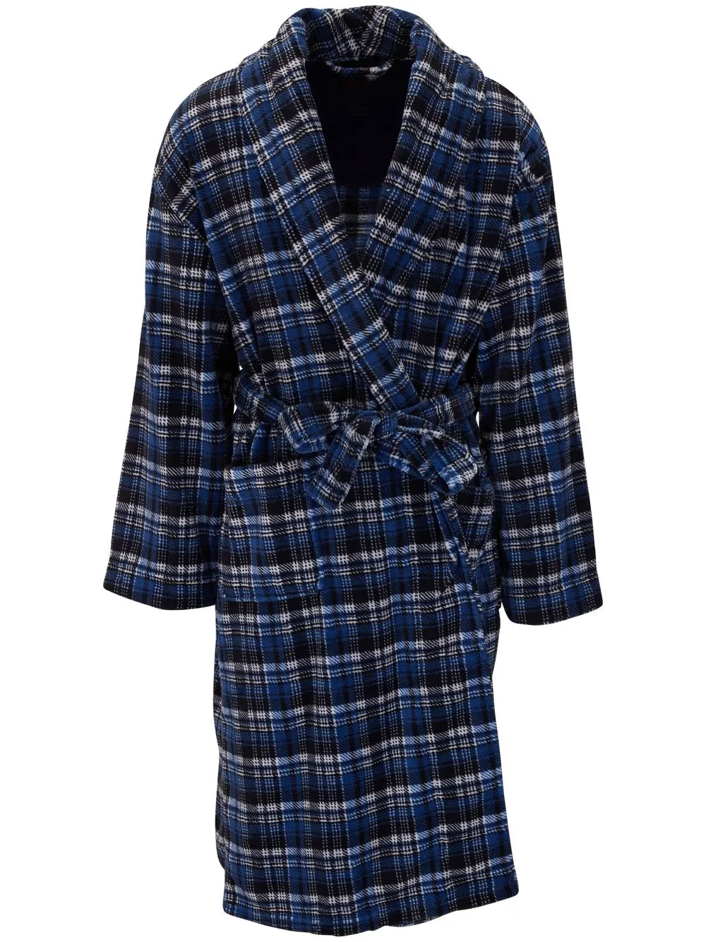 

Majestic Filatures checked long-sleeve dressing gown - Blue