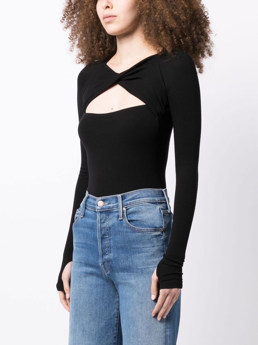 Shop Alix Nyc Malone Cut-out Bodysuit In Black
