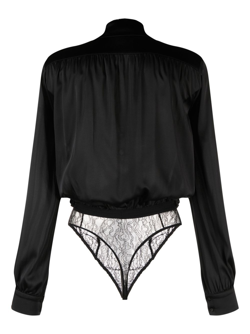 Shop Kiki De Montparnasse Crossover Silk Bodysuit In Black
