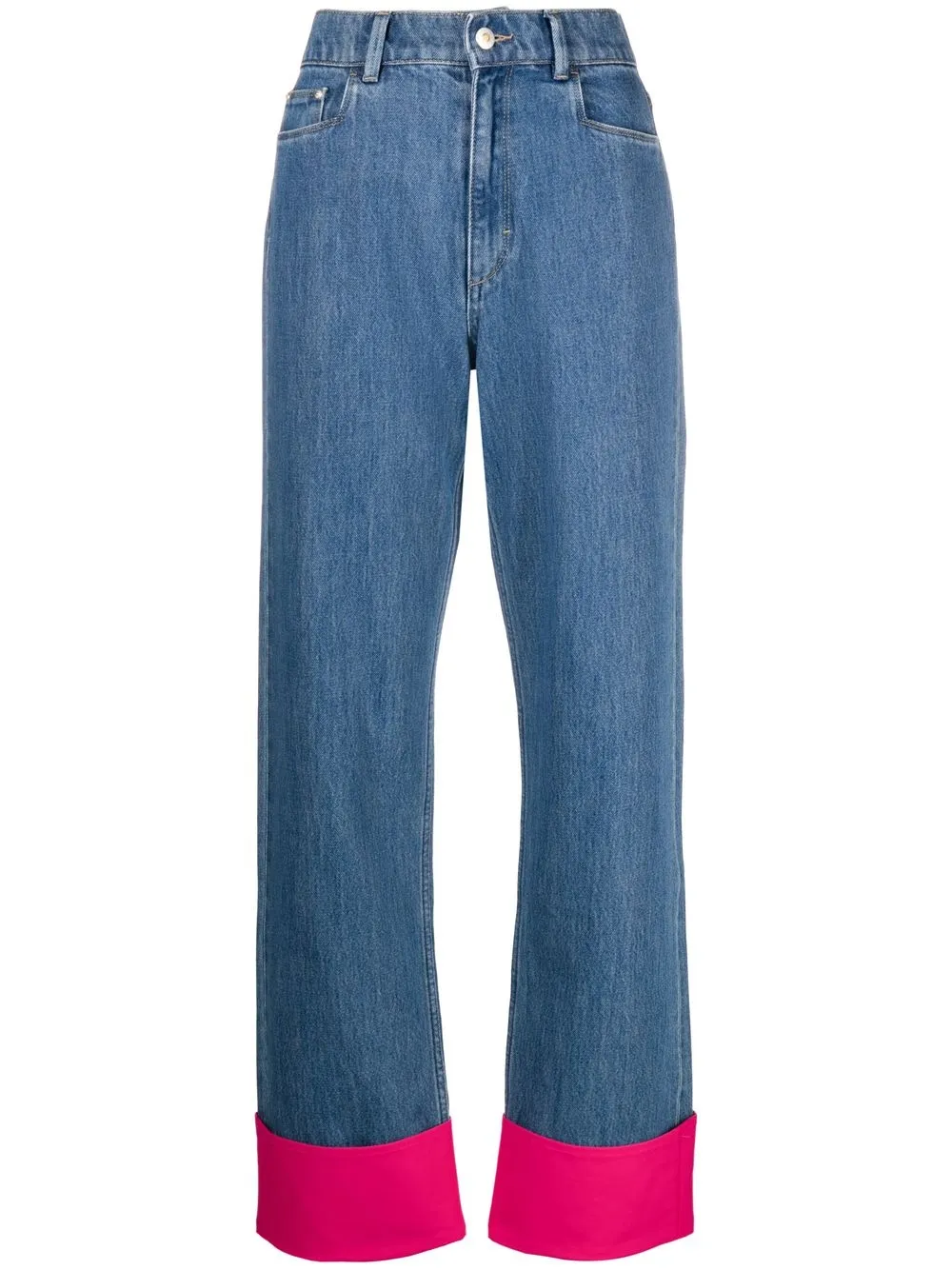 

Wandler Poppy contrasting cuff jeans - Blue