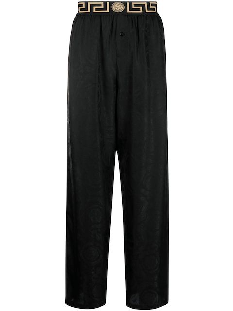 Versace abstract-pattern straight-leg trousers
