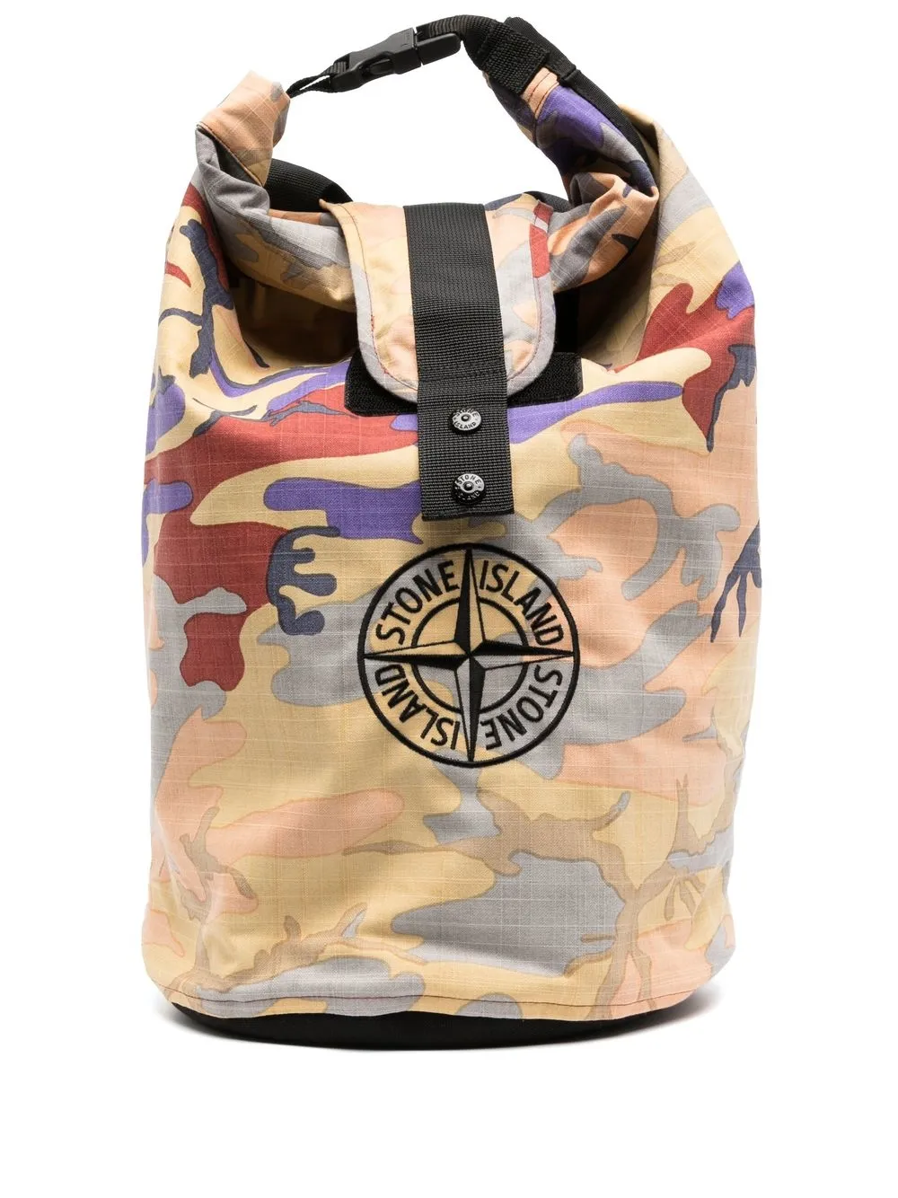 

Stone Island camouflage logo-print backpack - Orange