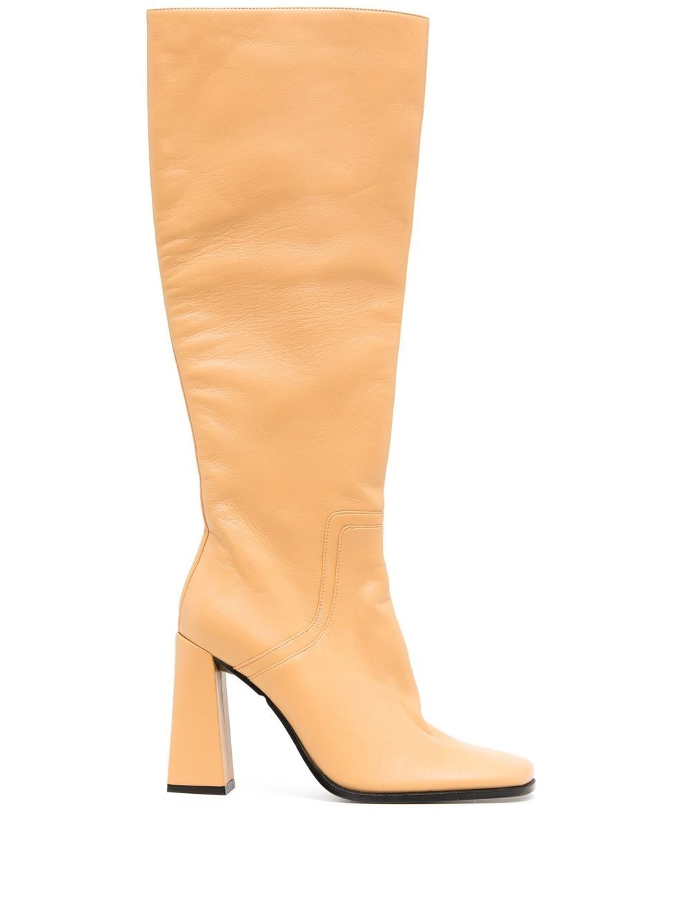 By Far Tia Leather Knee-high Boots In Yellow