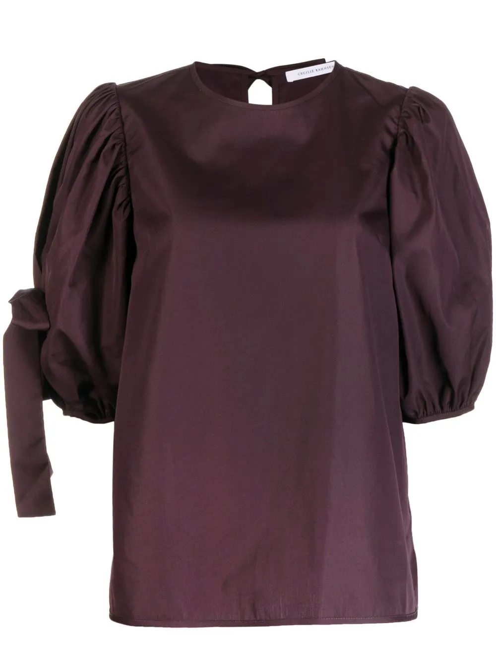

Cecilie Bahnsen tie-detail top - Brown