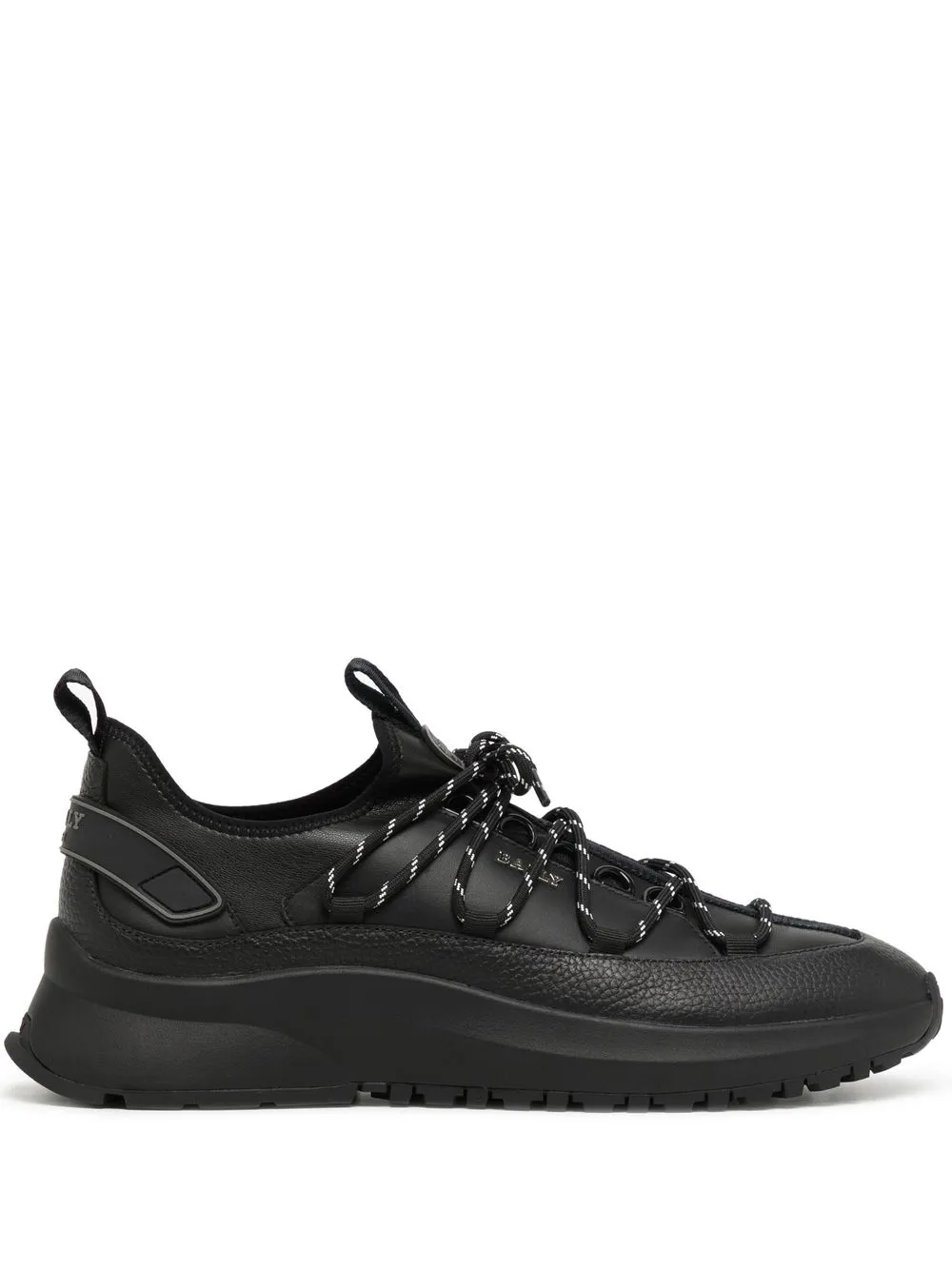 

Bally striped lace leather sneakers - Black