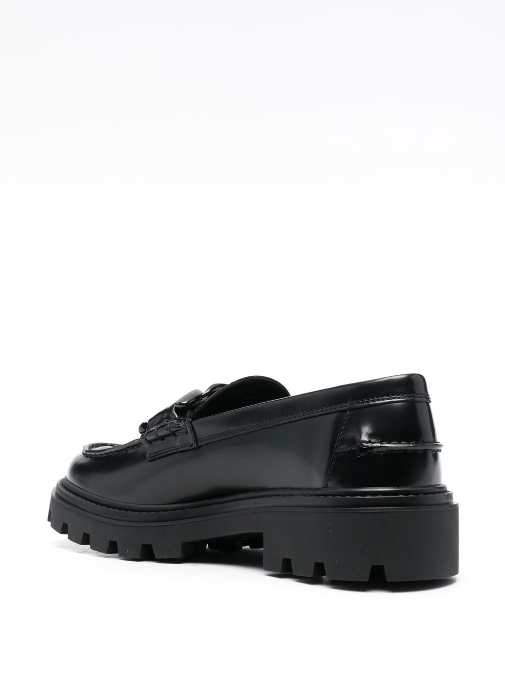 Shop Tod's Kate Leather Loafers In 黑色