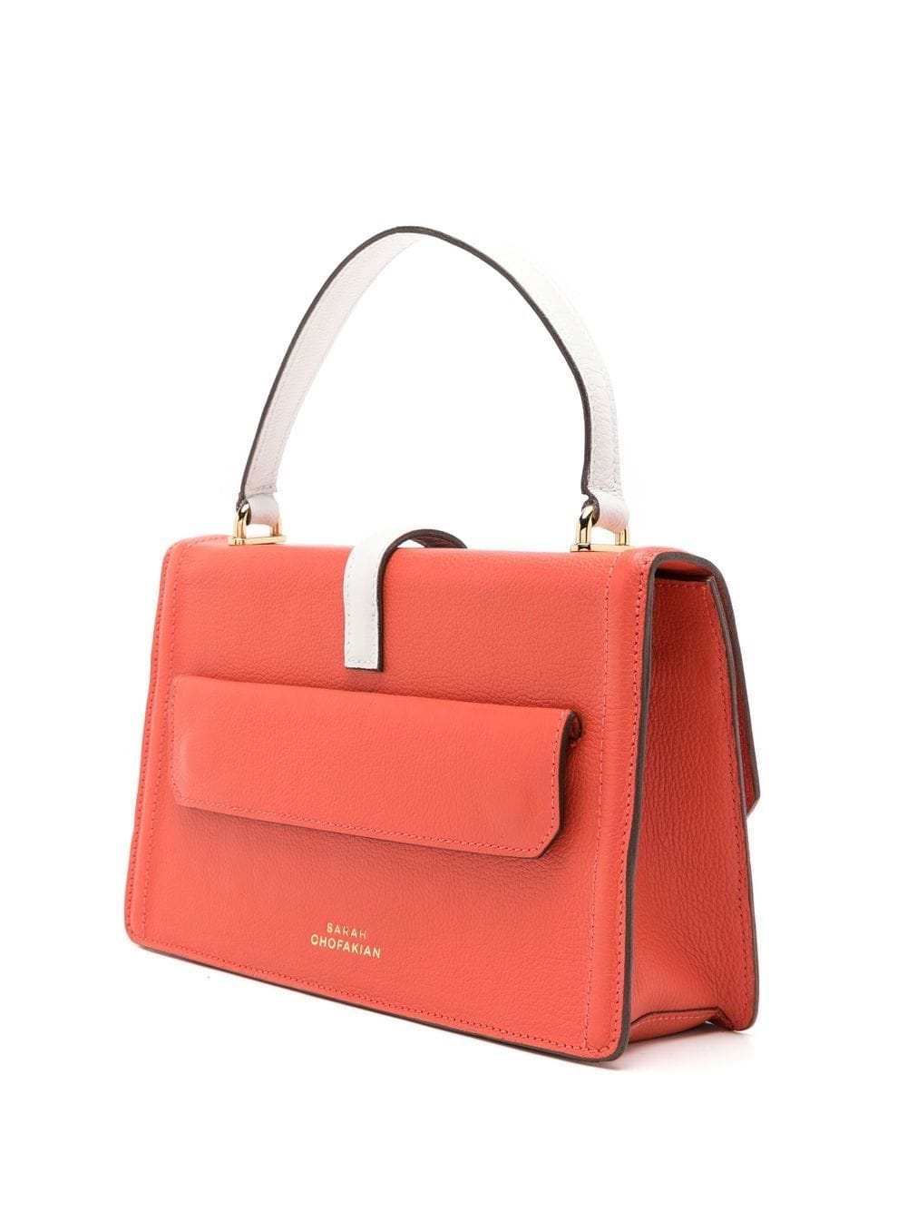 Shop Sarah Chofakian Bianchi Two-tone Crossbody Bag In Orange