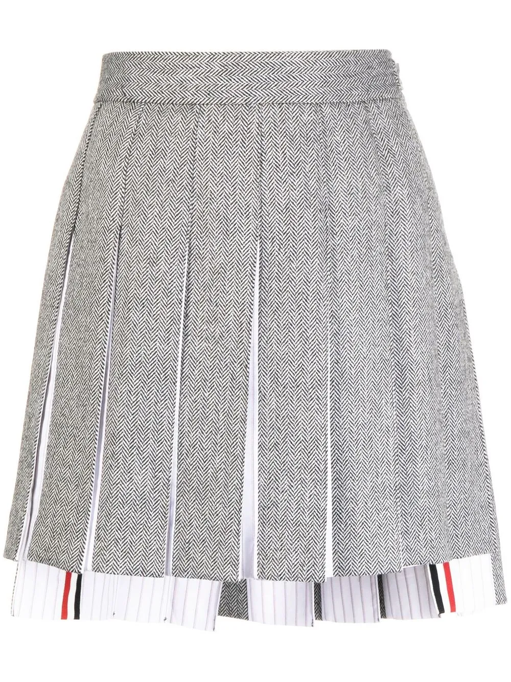 

Thom Browne chevron-knit pleated skirt - Black