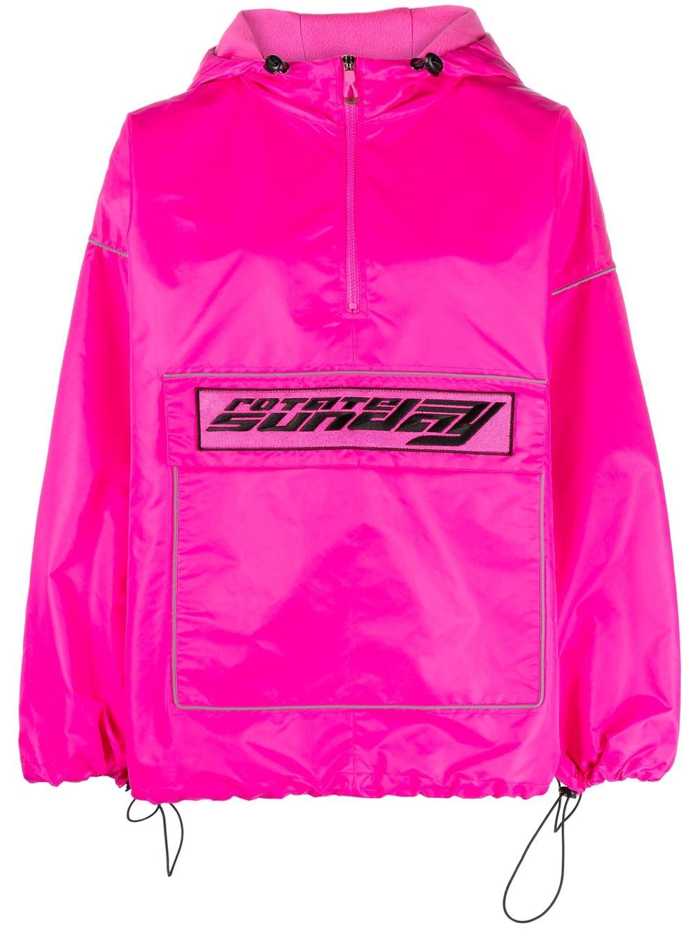 ROTATE embroidered-logo hooded jacket - Pink