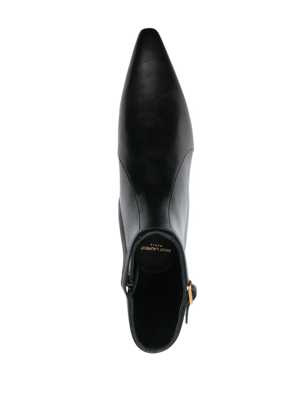 Shop Saint Laurent Romeo Calf-leather Ankle Boots In Black