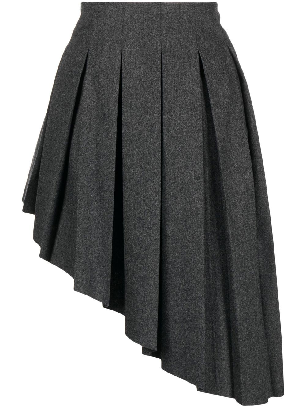 

We11done pleated asymmetric skirt - Grey