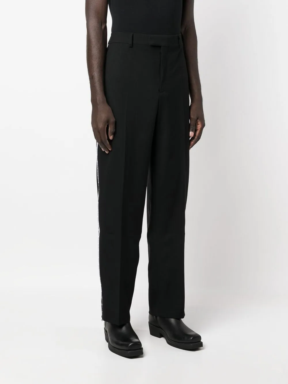 VTMNTS STRIPE-DETAIL TAILORED TROUSERS 