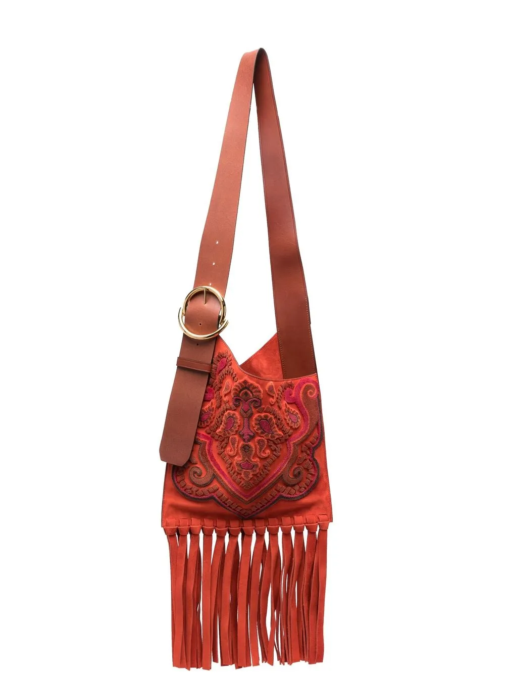 

ETRO paisley-print fringed crossbody bag - Orange