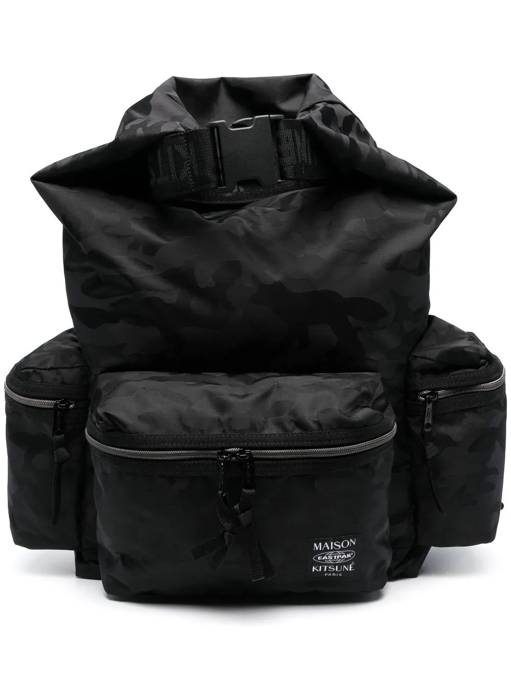 

Maison Kitsuné patch-pocket backpack - Black