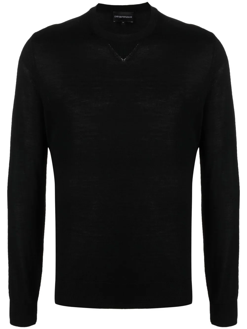 

Emporio Armani wool logo-stripe jumper - Black