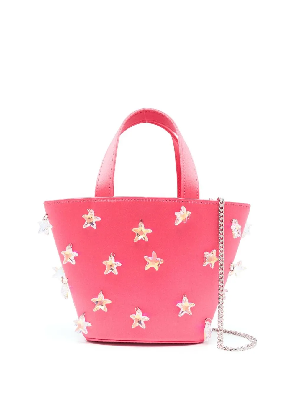 

Amina Muaddi bolsa bucket mini con apliques en forma de estrella - Rosado