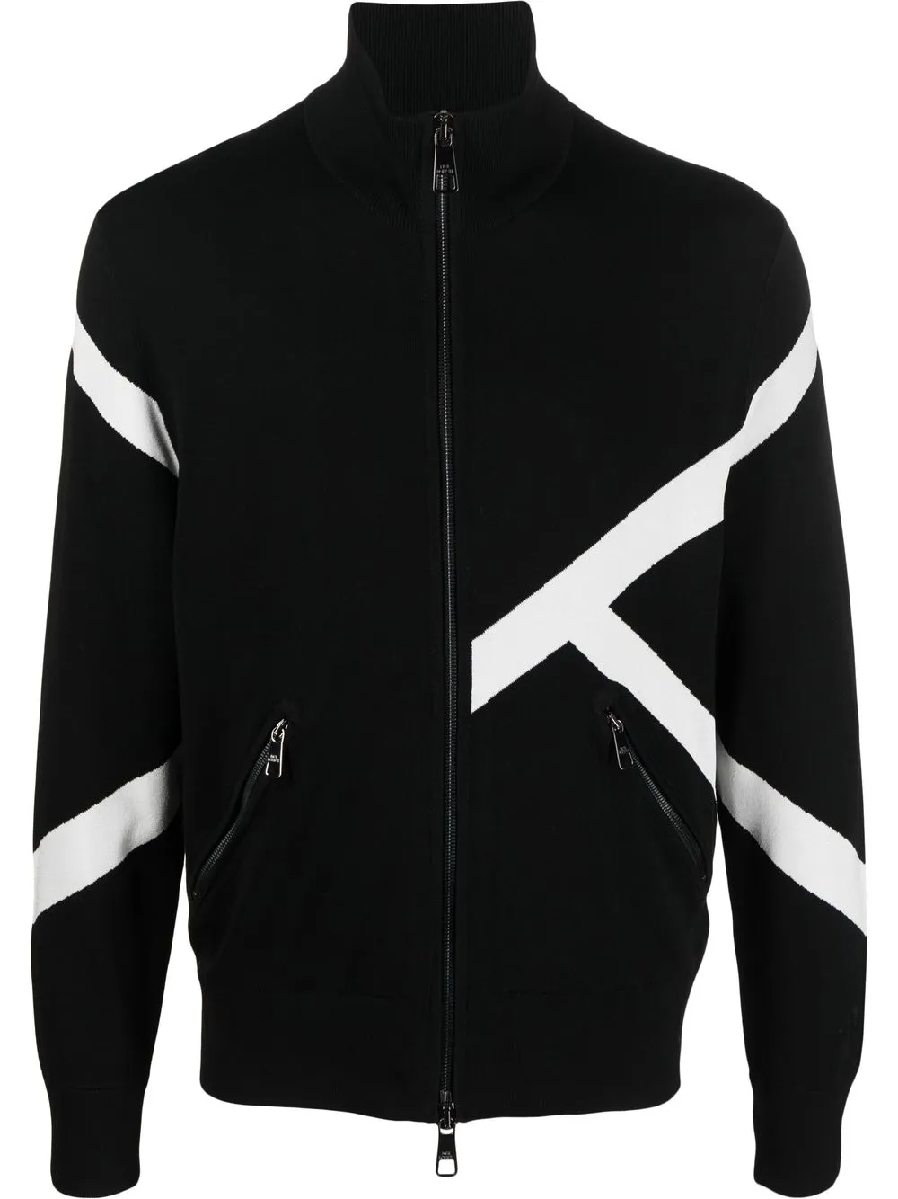 Neil Barrett intarsia-knit cardigan - Black