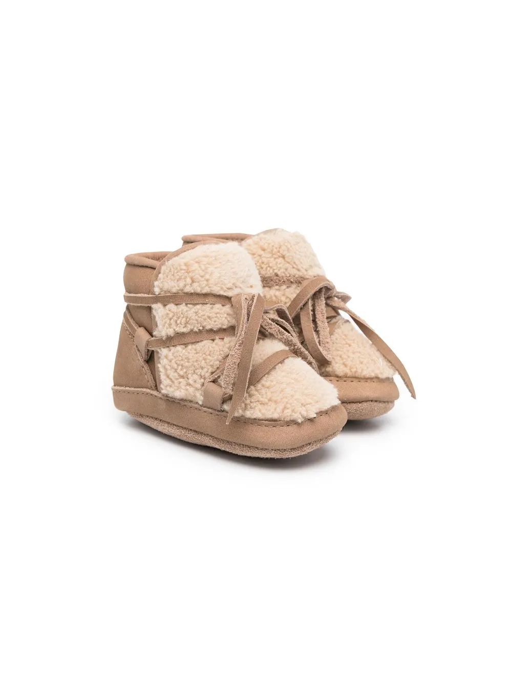 

Donsje faux-shearling lace-up boots - Neutrals