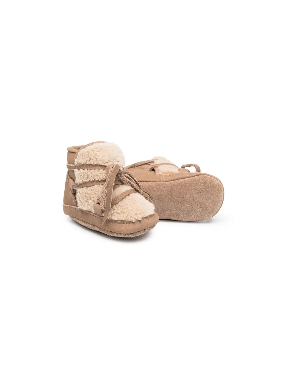 Donsje Veterlaarzen met imitatie lamswol - Beige