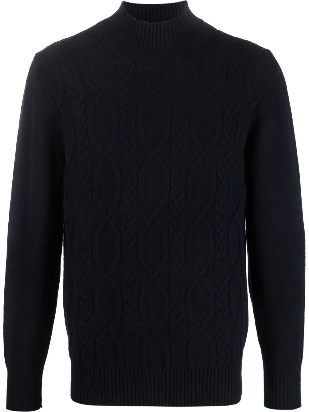 

Tagliatore high-neck cable-knit jumper - Blue