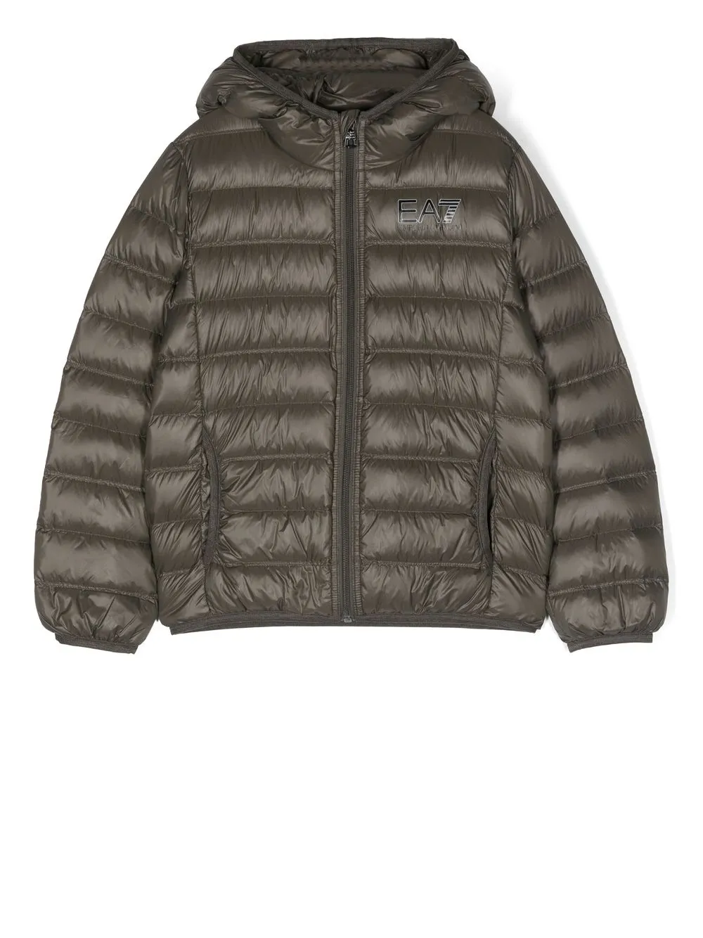 

Emporio Armani Kids quilted hooded down jacket - Green