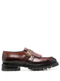 Santoni fringed-trim loafers - Brown