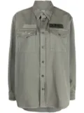 A.P.C. logo-patch shirt jacket - Green
