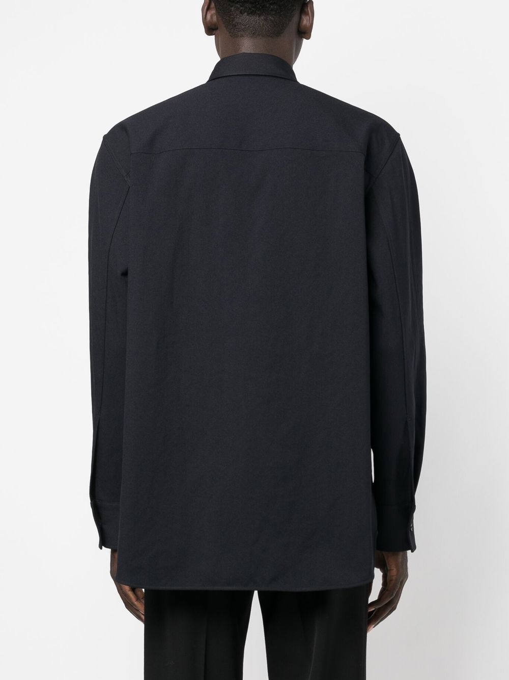 Shop Jil Sander Long-sleeved Cotton Shirt In Blue