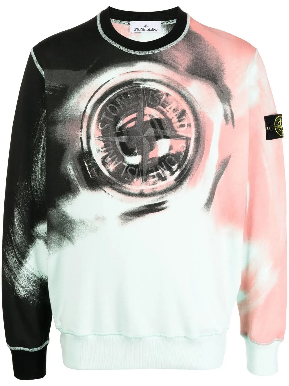 

Stone Island logo-print crew neck sweatshirt - Pink