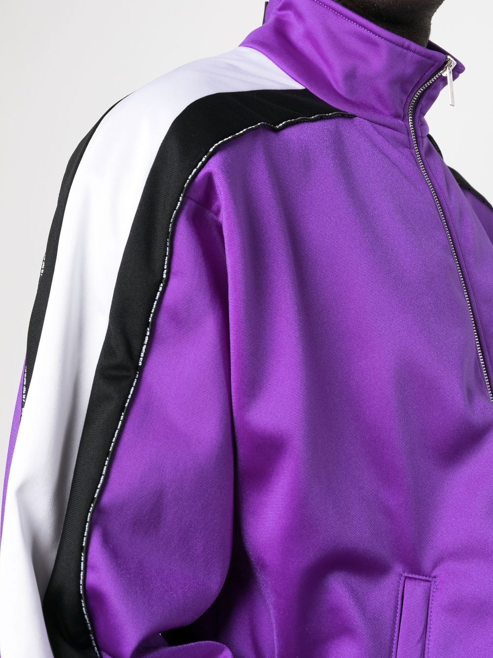 Shop Vtmnts Side Stripes Zip-up Jacket In Purple