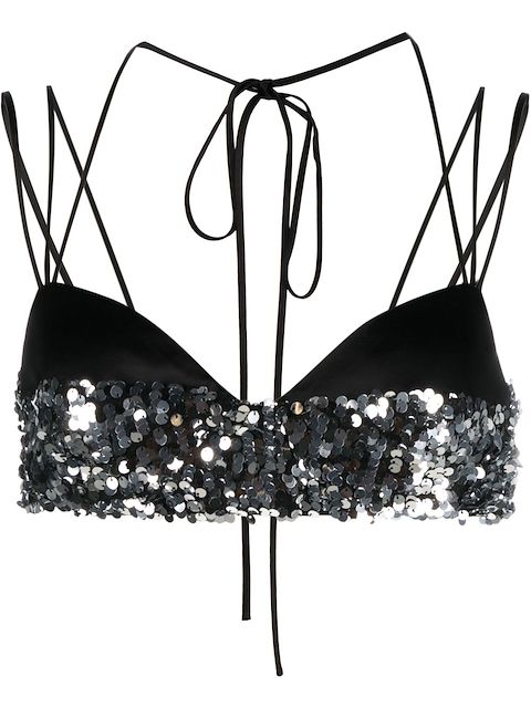 Erdem sequin-panel bra top