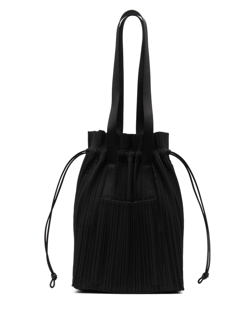 fully-pleated drawstring tote bag