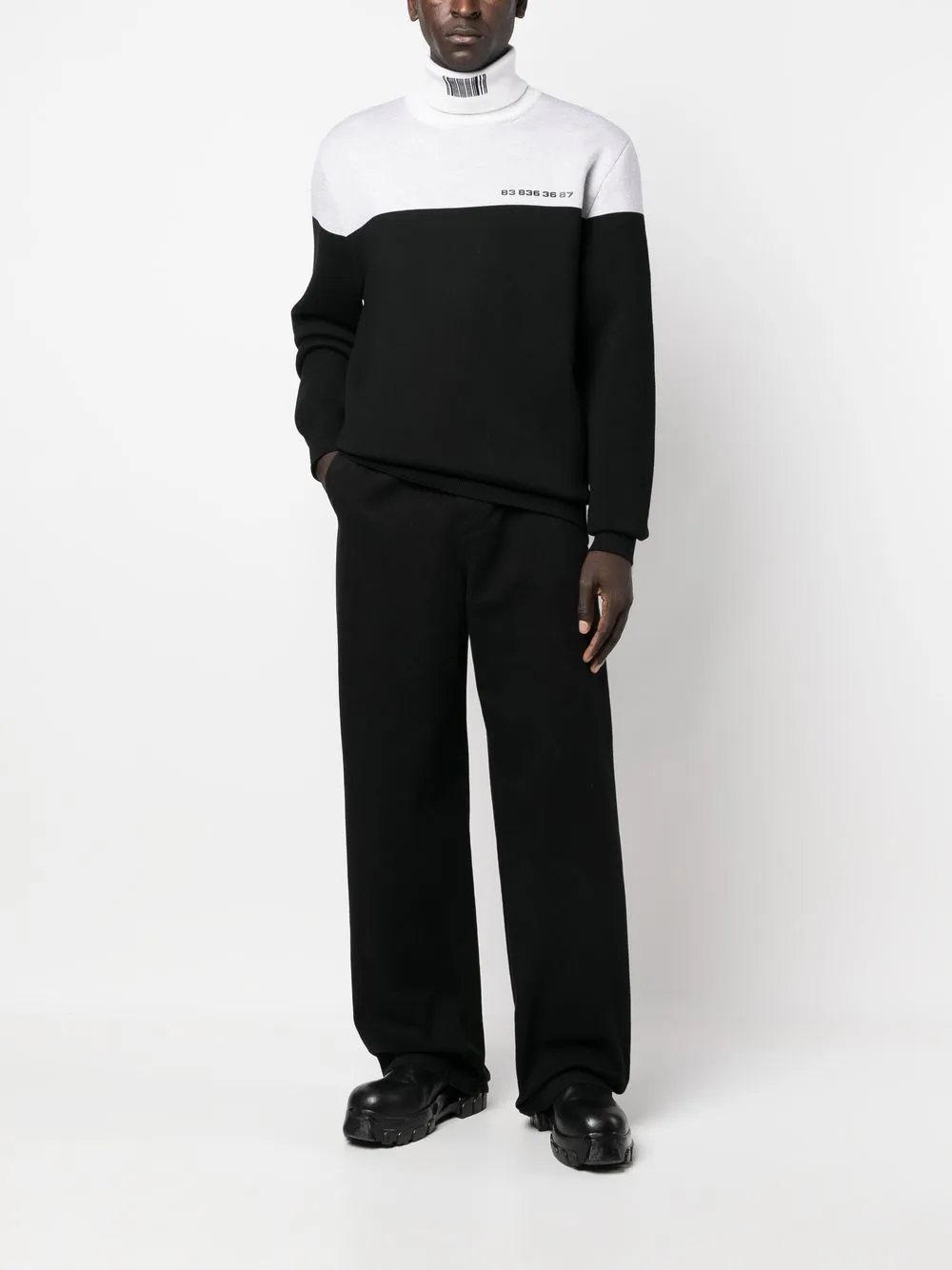 VTMNTS Trui met colourblocking - Zwart