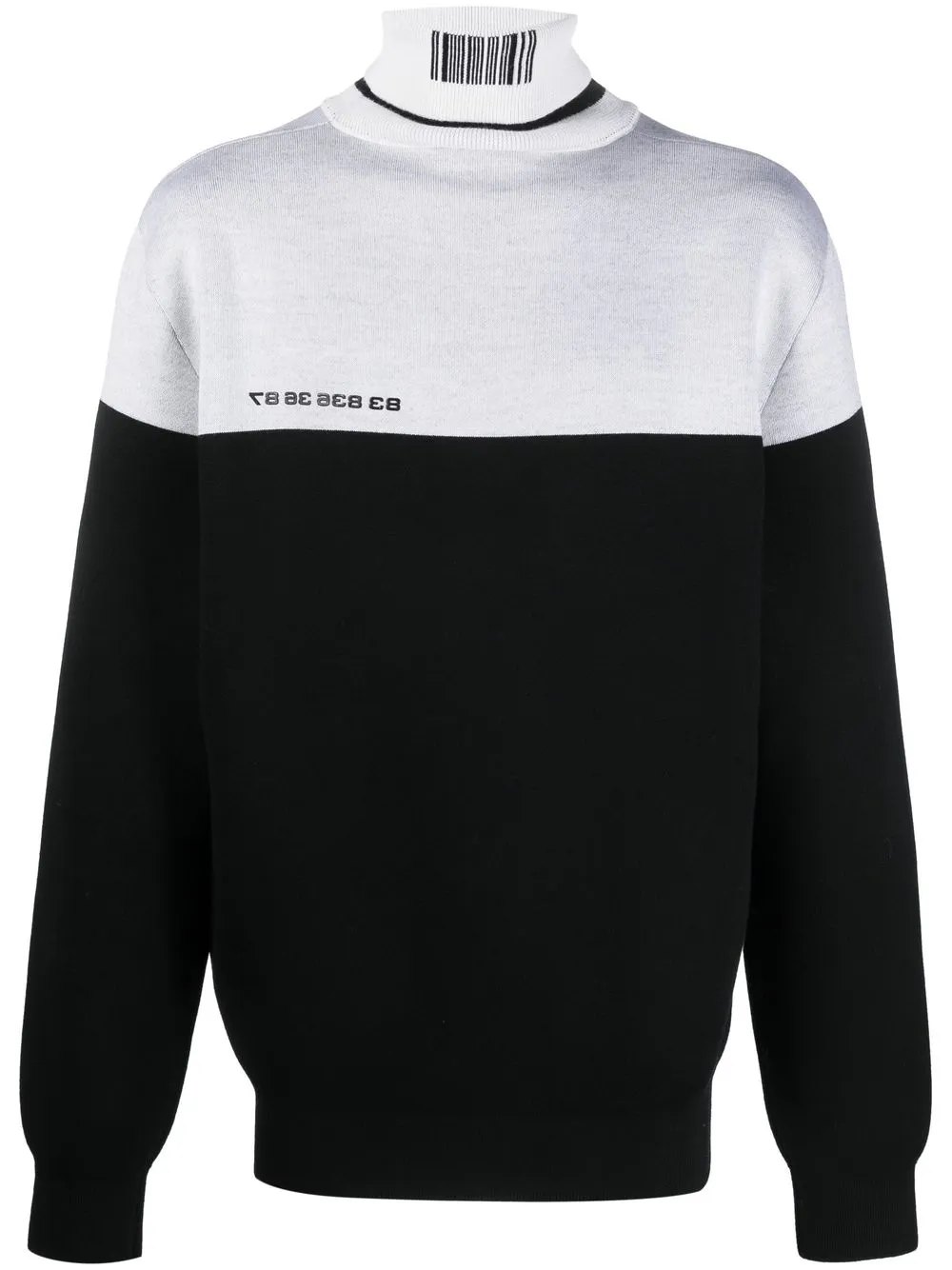 Vtmnts Barcode Logo Colour-block Jumper In Black