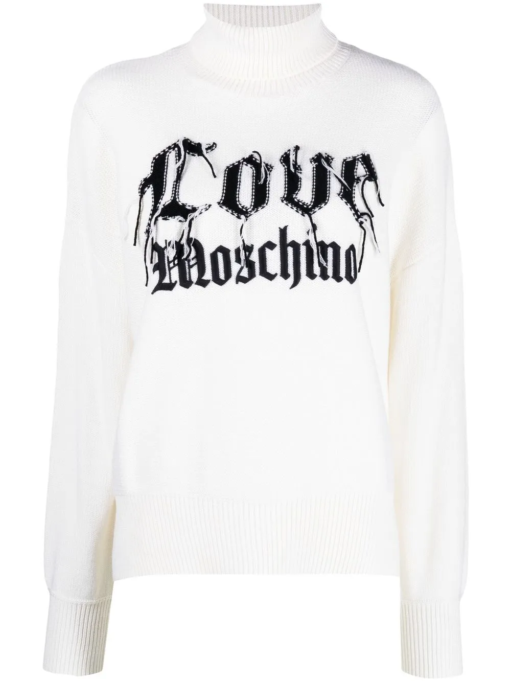 

Love Moschino logo-print roll-neck jumper - White