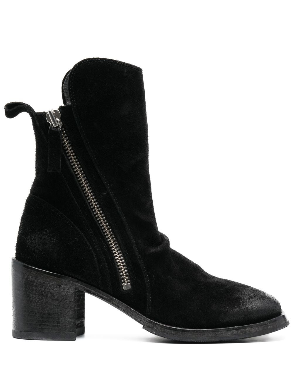 70mm burnished-effect suede ankle boots