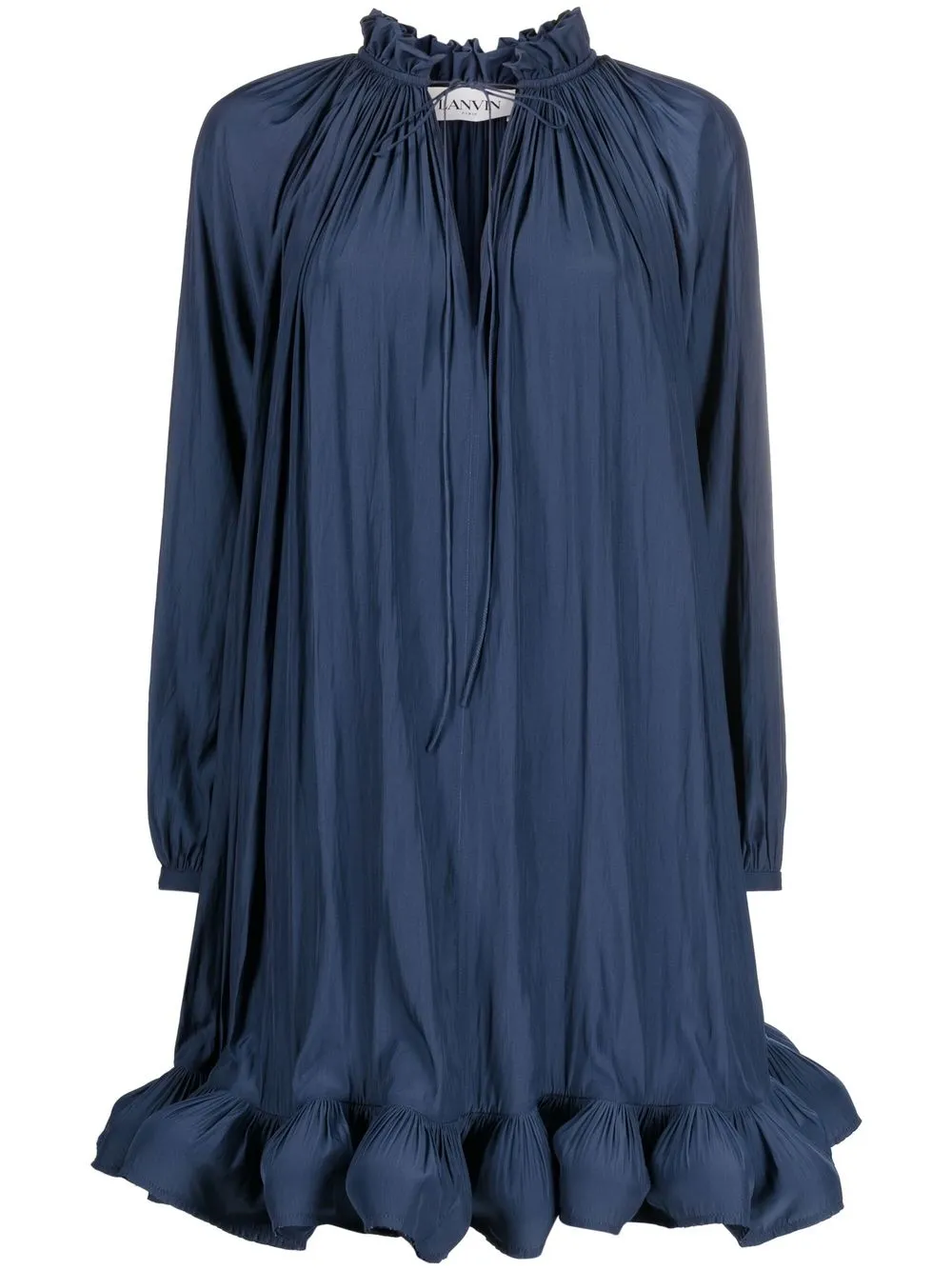 

Lanvin micro-pleat ruffled shift dress - Blue