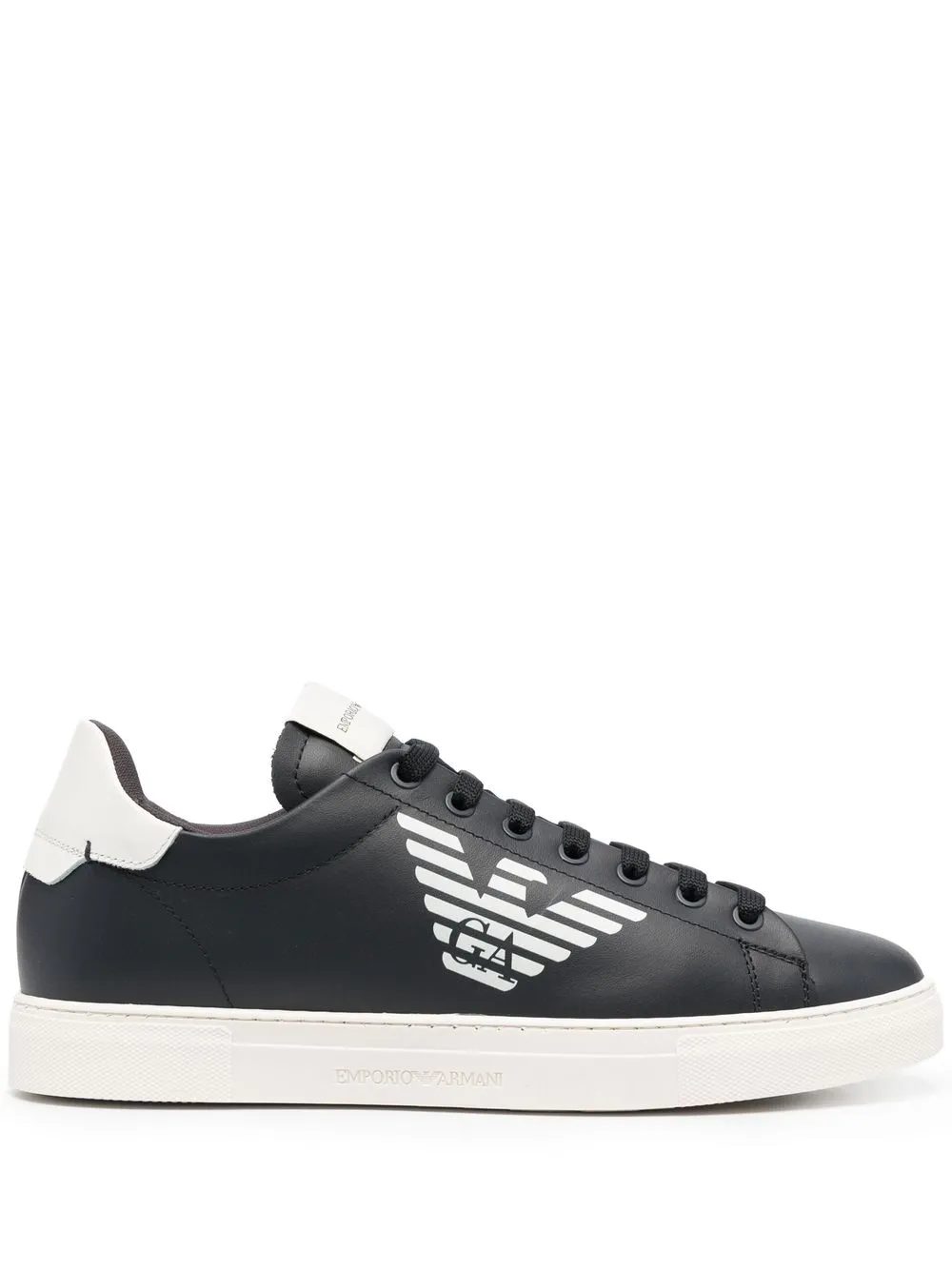 

Emporio Armani lace-up logo-print sneakers - Blue