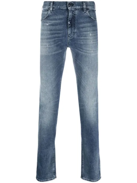 Emporio Armani slim-cut stonewashed jeans