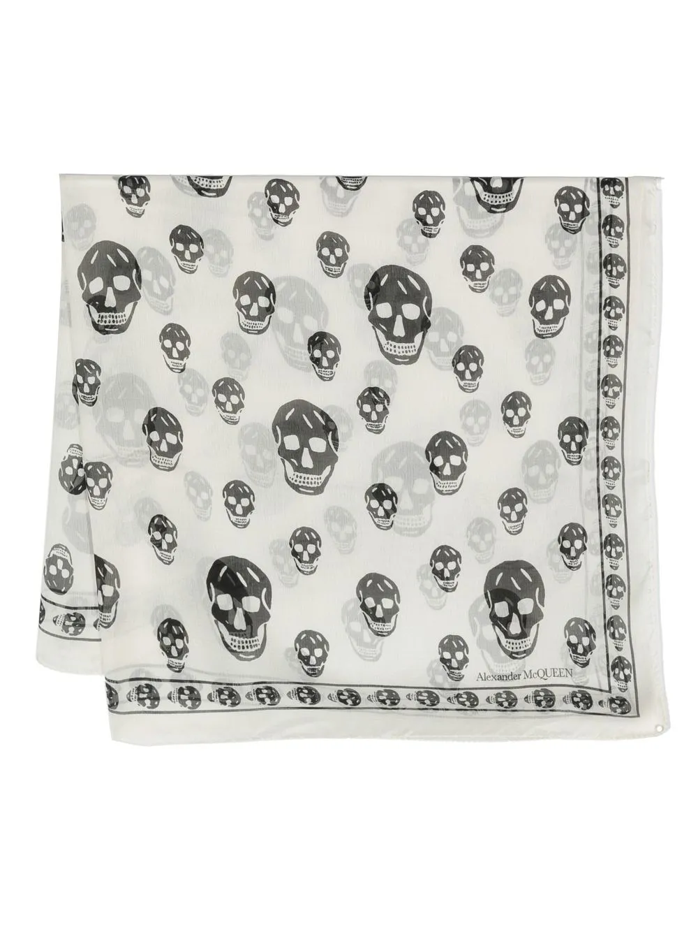 

Alexander McQueen skull-print silk scarf - Neutrals