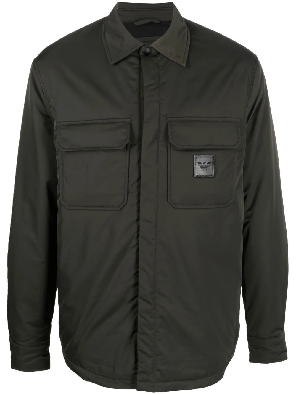 

Emporio Armani sobrecamisa con parche del logo - Verde