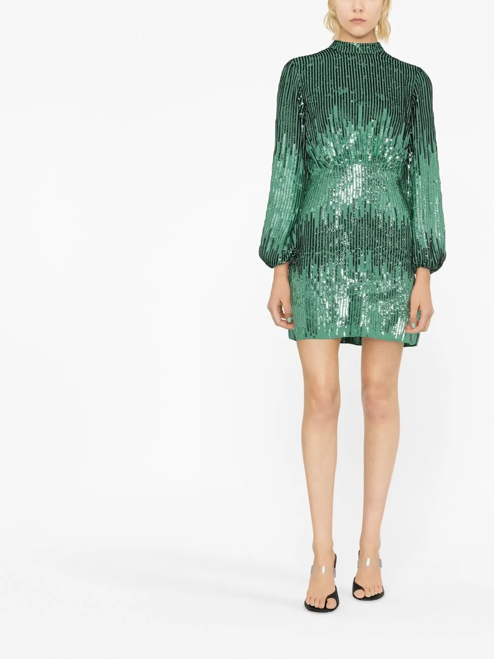 Rixo Mini-jurk met pailletten - Groen