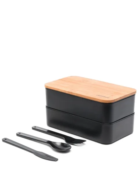 Maison Kitsuné rectangular logo-print lunchbox