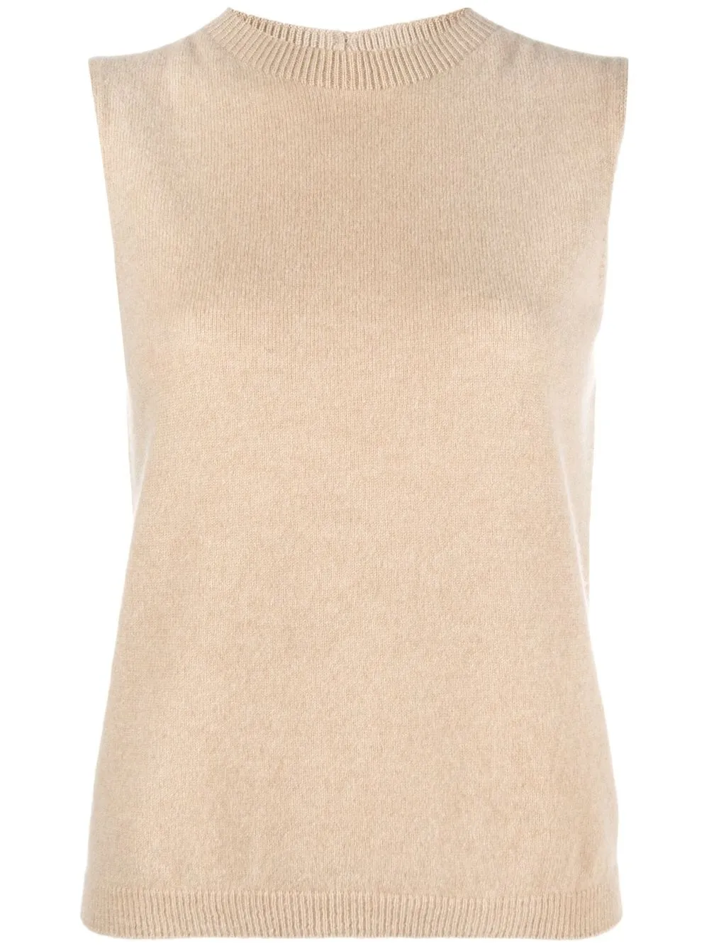 Vanisè round neck sleeveless cashmere sweater | Neutrals | Image 1